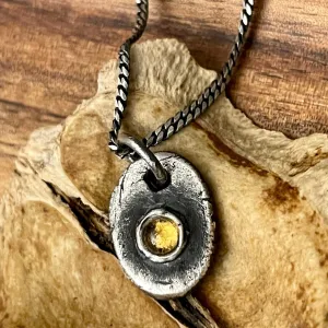 Citrine Pendant Necklace for Men | Mens Novemeber Birthstone Jewelry