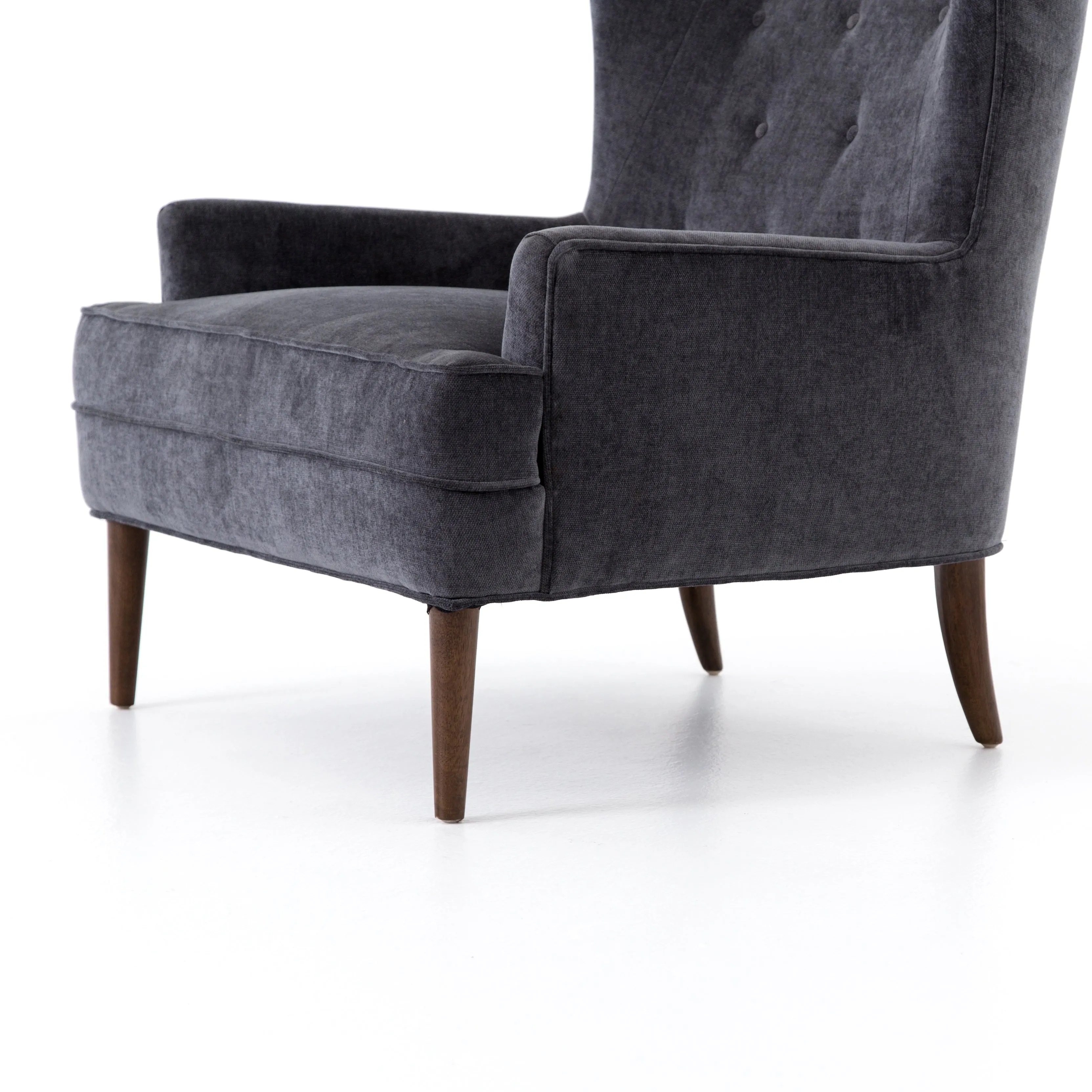 Clermont Chair-Charcoal Worn Velvet