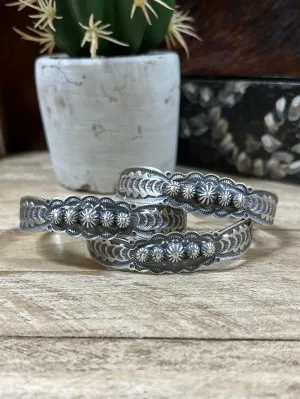 Cole Stamped Sterling Burst Cuff