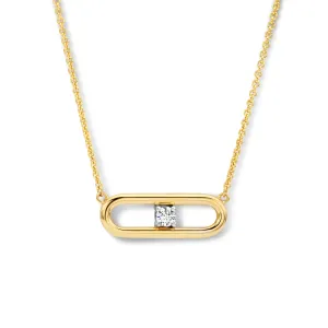 Collier avec motifs - Or Jaune et Blanc , Diamants (064164/A)