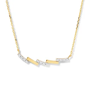 Collier avec motifs - Or Jaune et Blanc , Diamants (064466/A)