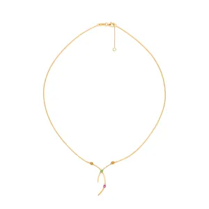 Collier Garel Baia - Or Jaune, Saphirs Multicolores et Diamants (45ZC08VJ)