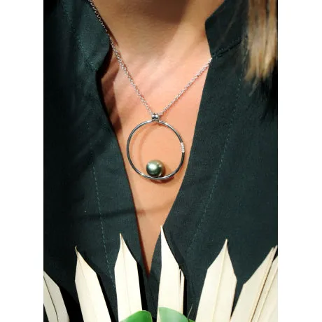 Collier IZA-B - Epure, Argent, Diamant et Perles de Tahiti (FEZ18N016HP)
