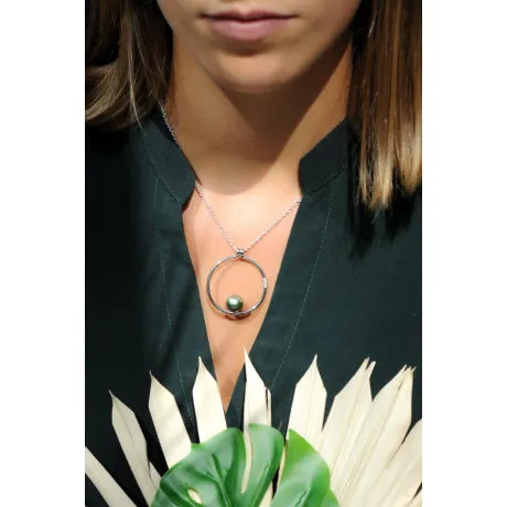 Collier IZA-B - Epure, Argent, Diamant et Perles de Tahiti (FEZ18N016HP)