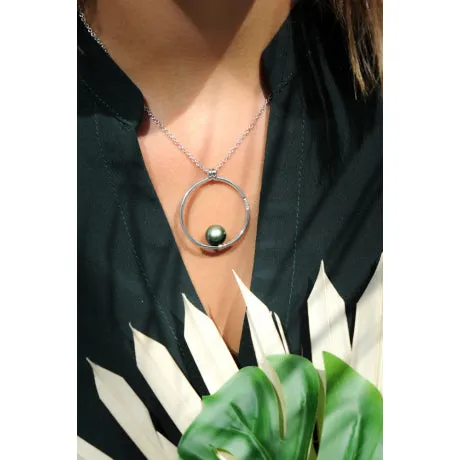 Collier IZA-B - Epure, Argent, Diamant et Perles de Tahiti (FEZ18N016HP)