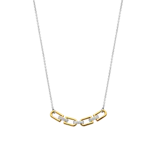 Collier TI SENTO - Argent Bicolore et Zircons (34044ZY)