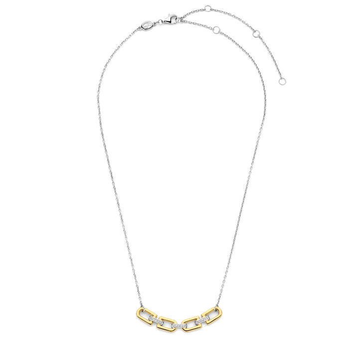 Collier TI SENTO - Argent Bicolore et Zircons (34044ZY)