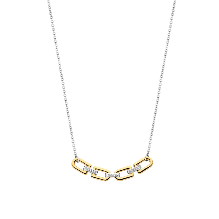 Collier TI SENTO - Argent Bicolore et Zircons (34044ZY)