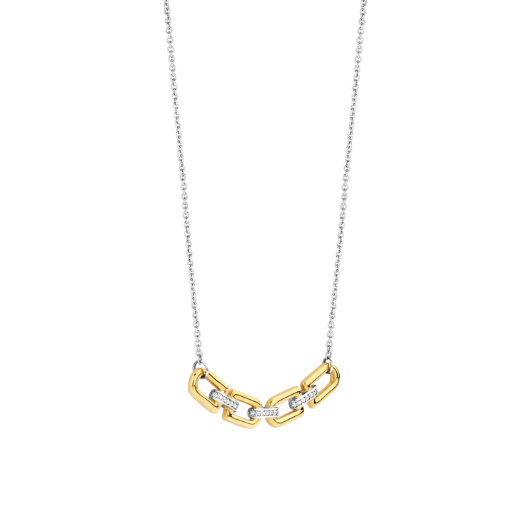 Collier TI SENTO - Argent Bicolore et Zircons (34044ZY)