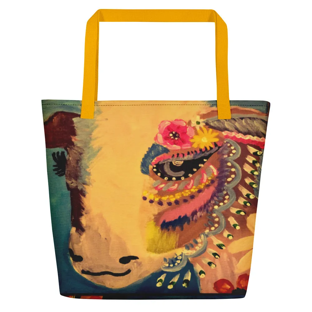 Cow Art Beach Bag