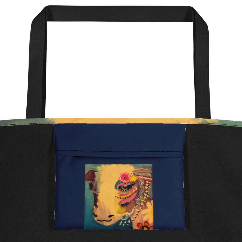 Cow Art Beach Bag