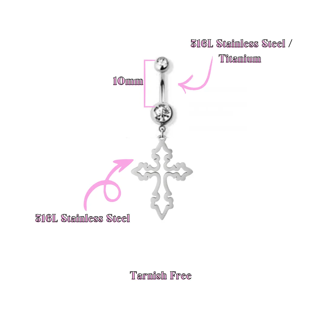 Cross Belly Button Ring