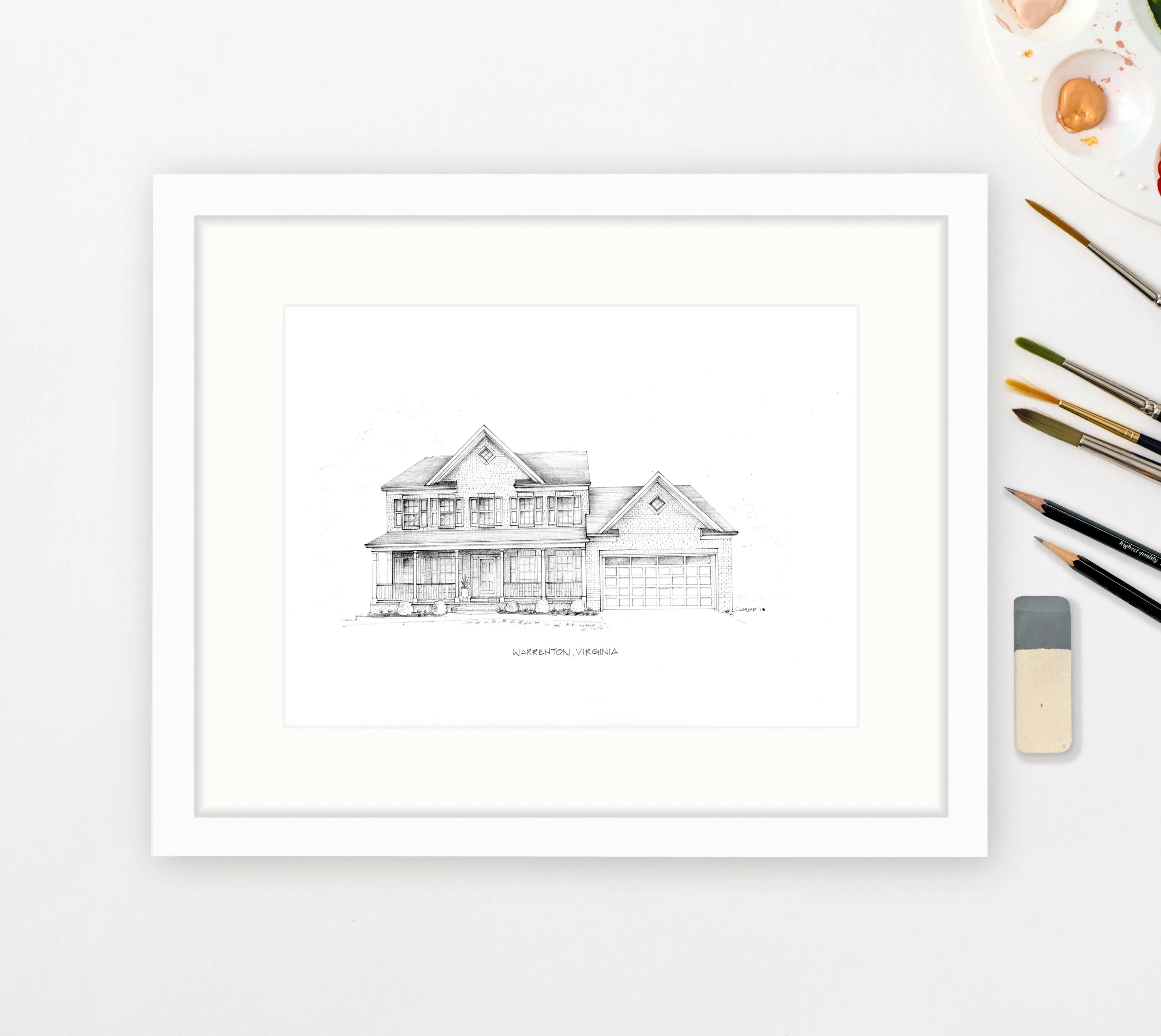 Custom House Illustration - Pencil