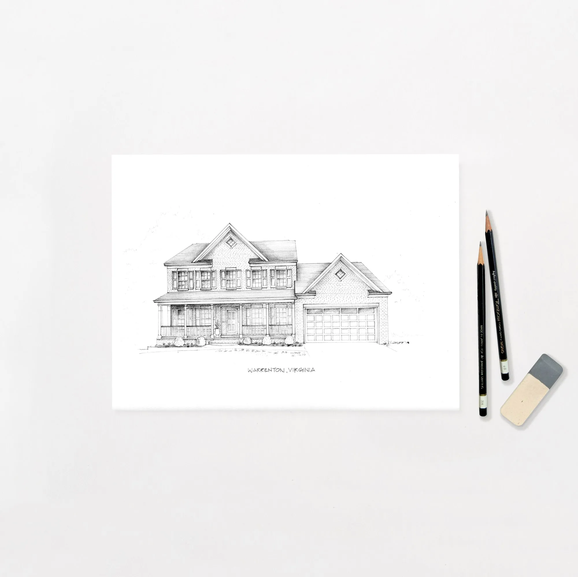 Custom House Illustration - Pencil