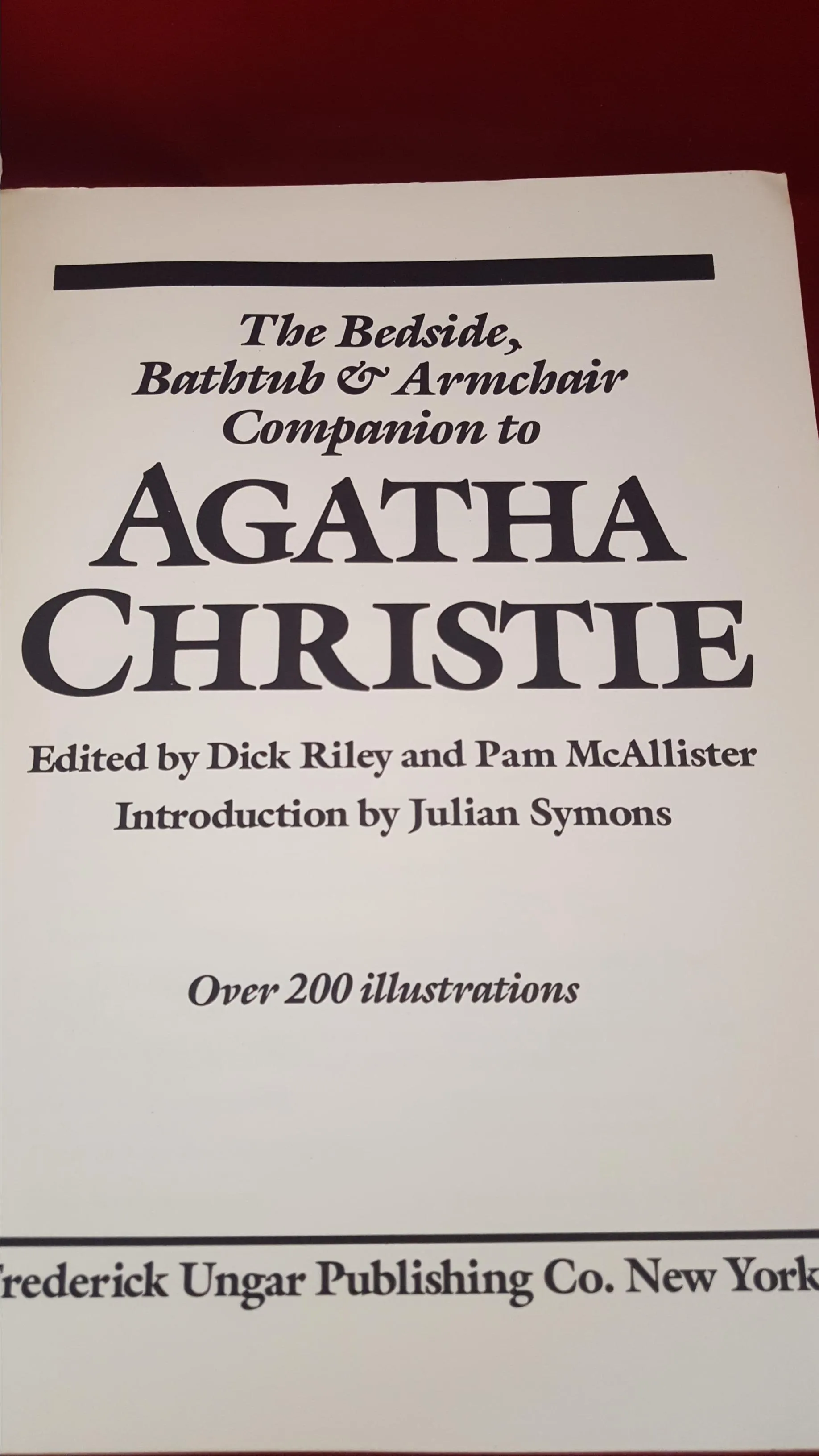 D Riley & P McAllister - Bedside Companion to Agatha Christie, Ungar, 1979