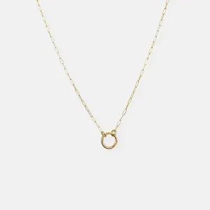 Dainty Weight Paperclip Chain Necklace with Charm Holder
