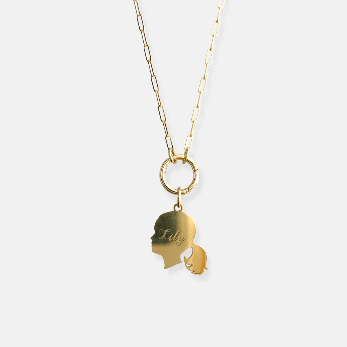 Dainty Weight Paperclip Chain Necklace with Charm Holder