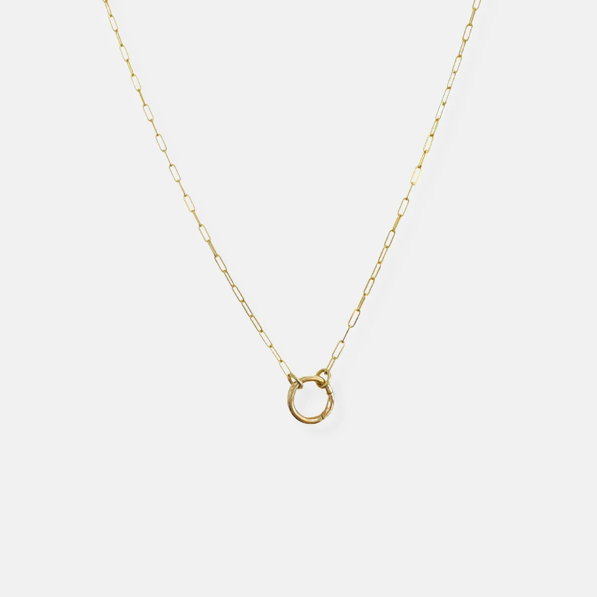 Dainty Weight Paperclip Chain Necklace with Charm Holder