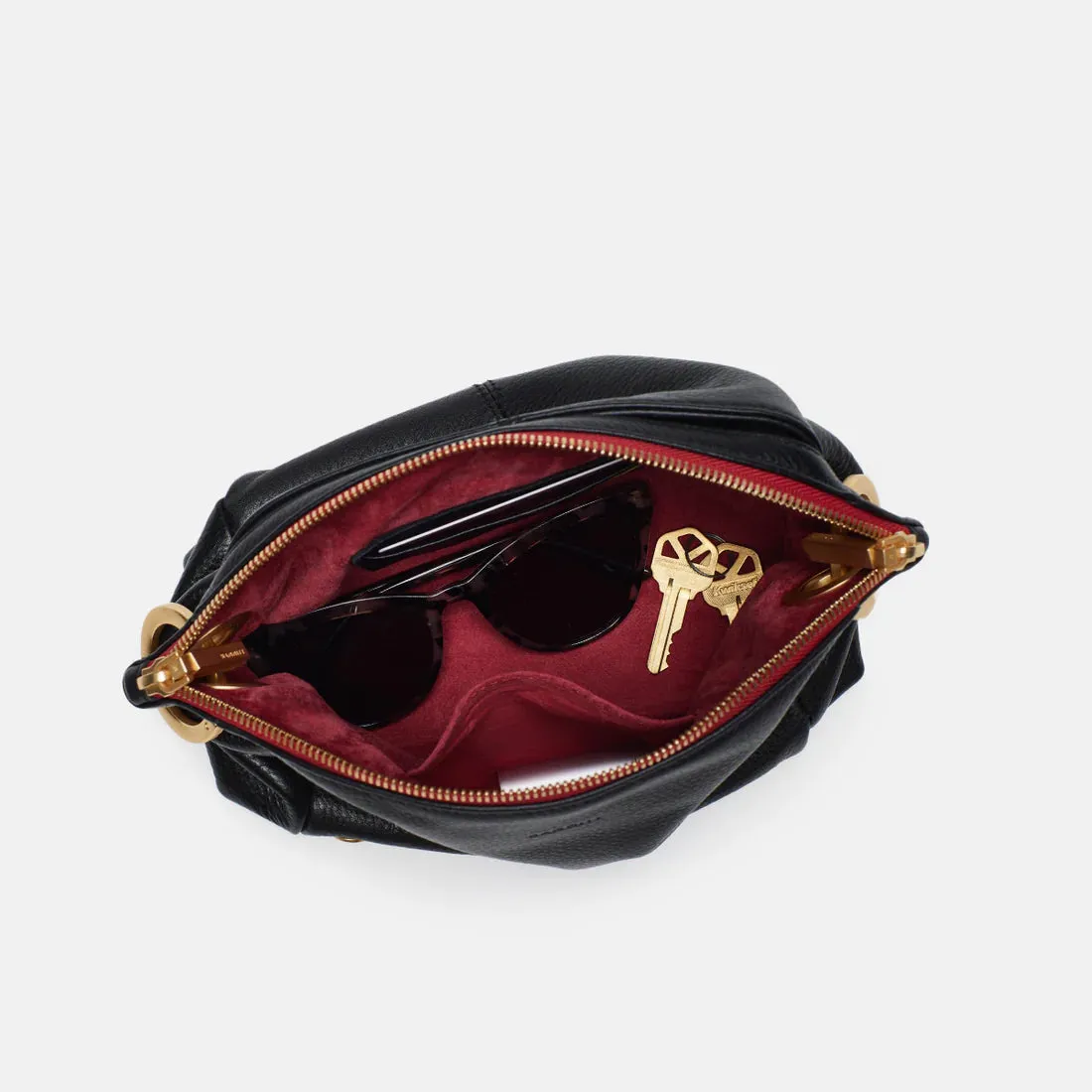Daniel Crossbody Clutch (Black Red Zip)