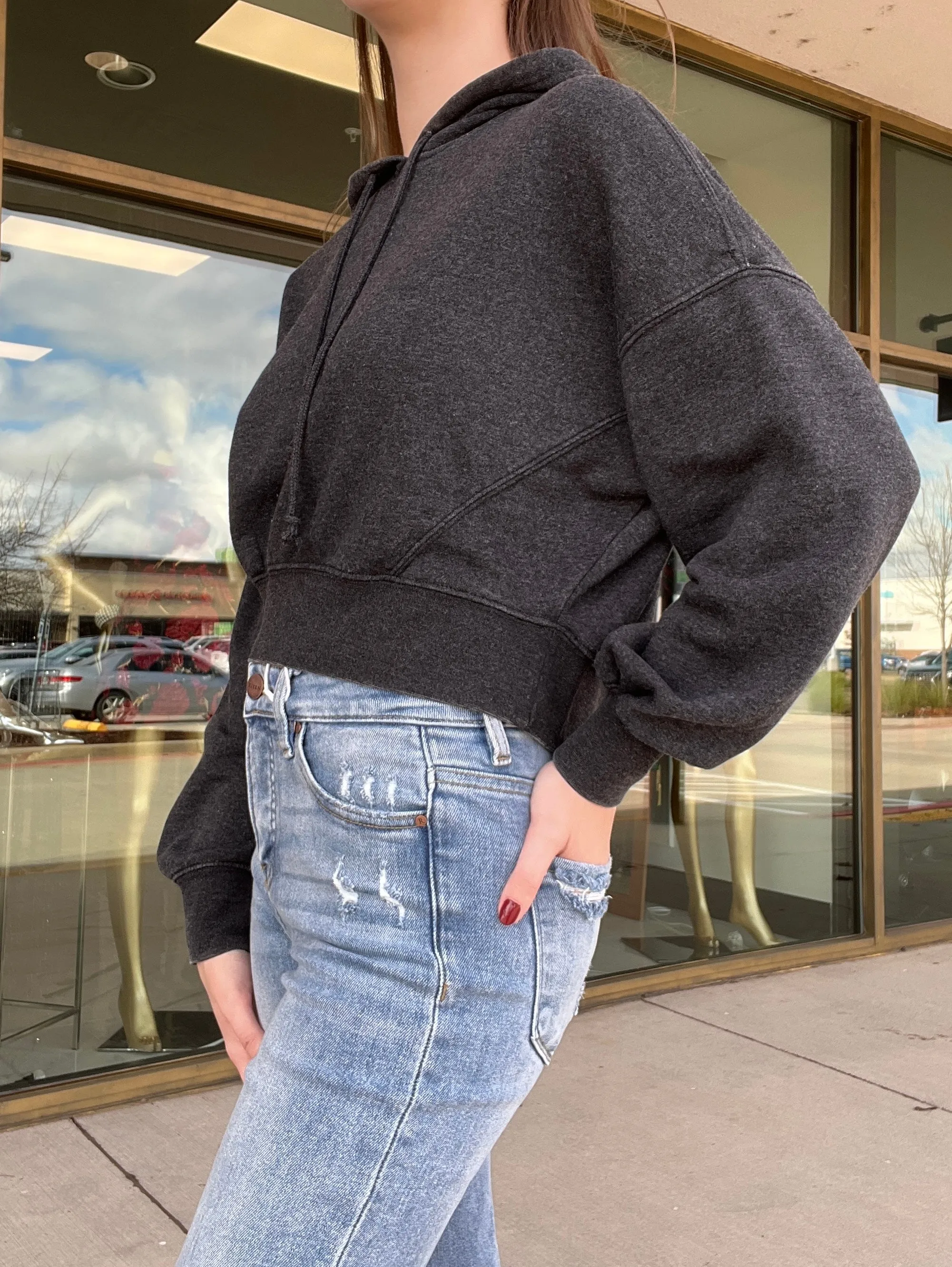 Danni vintage black ultra soft hoodie