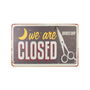 Decorative Plaque for Barber Shop B008 'We are Closed'