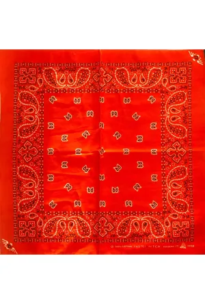 Deep Orange Paisley Bandana