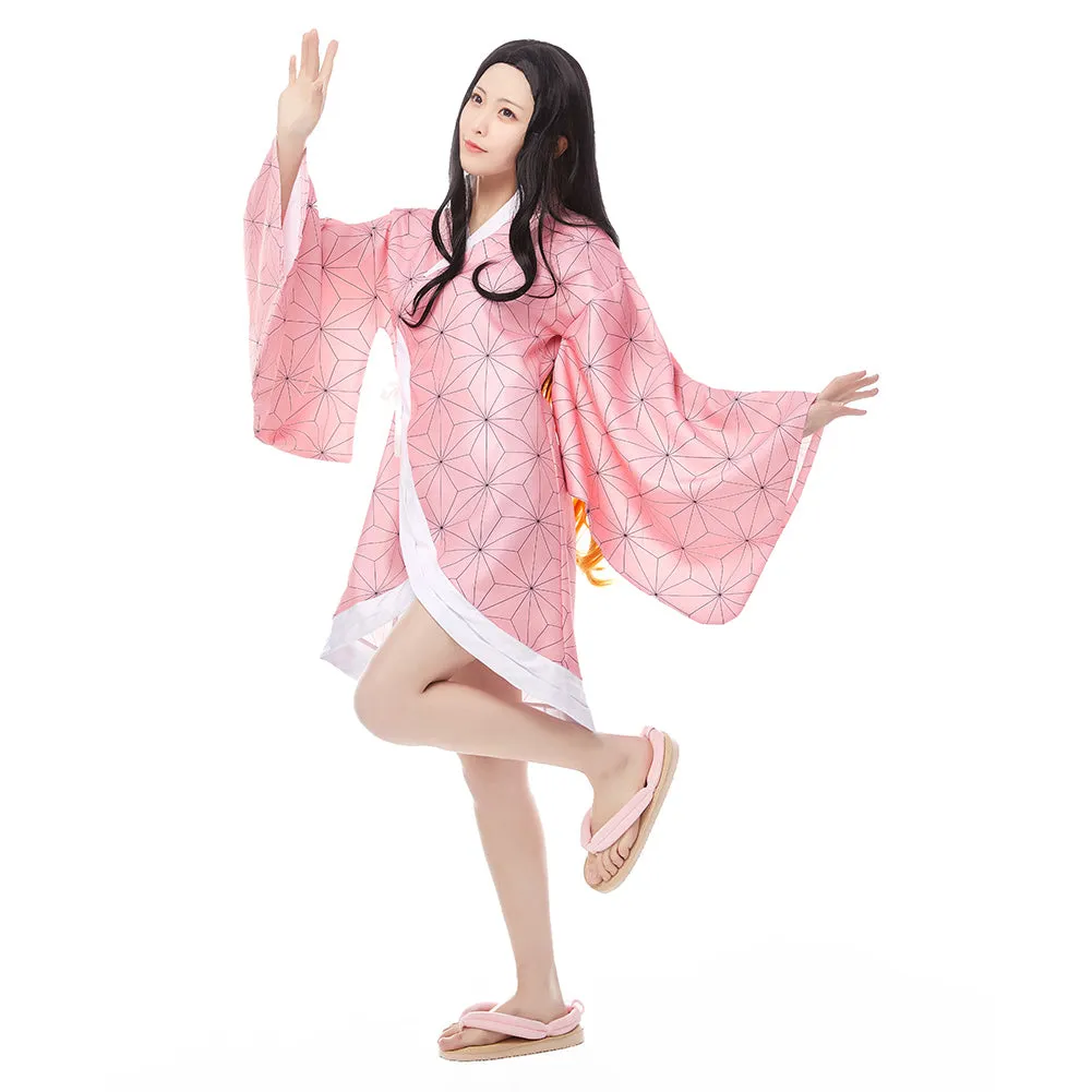 Demon Slayer: Kimetsu no Yaiba Kimono Coat Kamado Nezuko Cosplay Costume