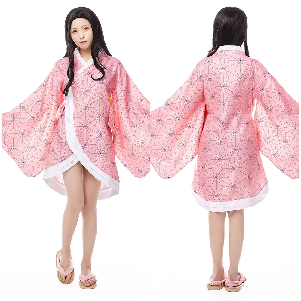 Demon Slayer: Kimetsu no Yaiba Kimono Coat Kamado Nezuko Cosplay Costume
