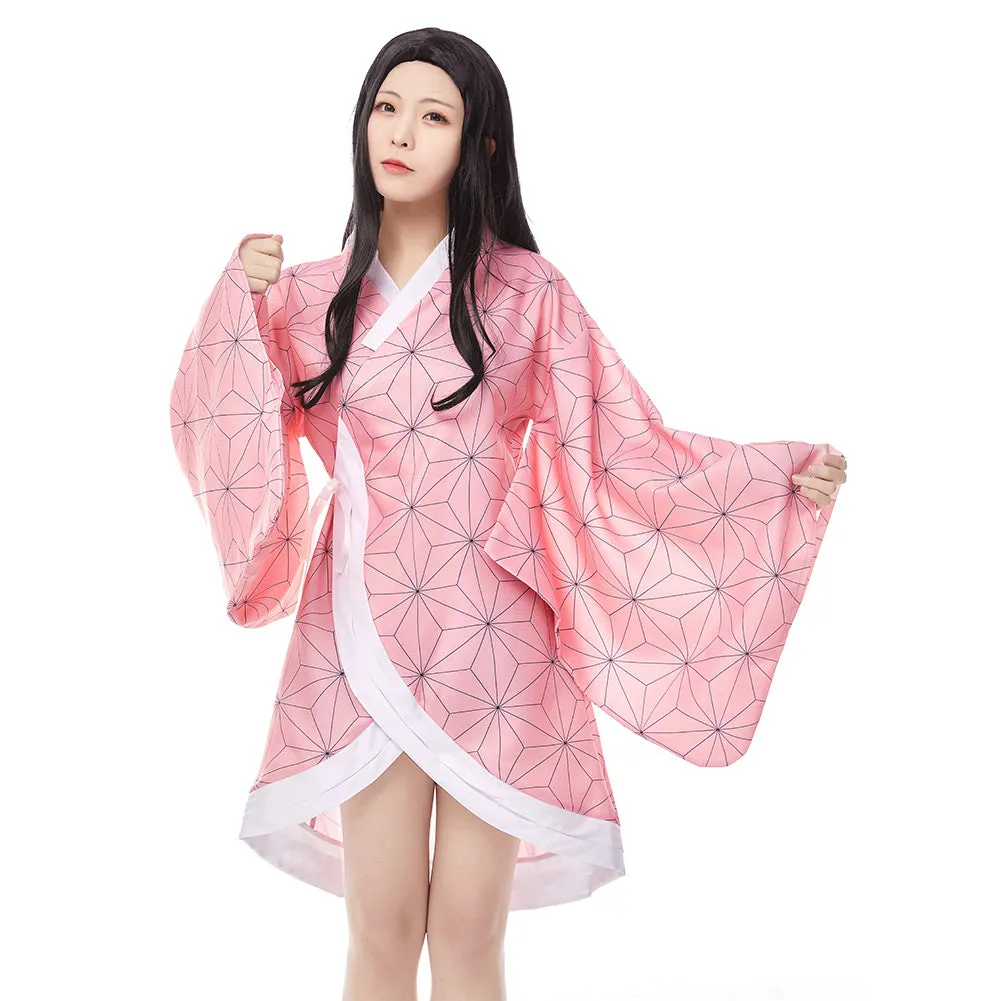 Demon Slayer: Kimetsu no Yaiba Kimono Coat Kamado Nezuko Cosplay Costume