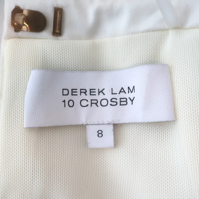 Derek Lam 10 Crosby Strapless Corset Top with Metallic Bands Cream Size 8