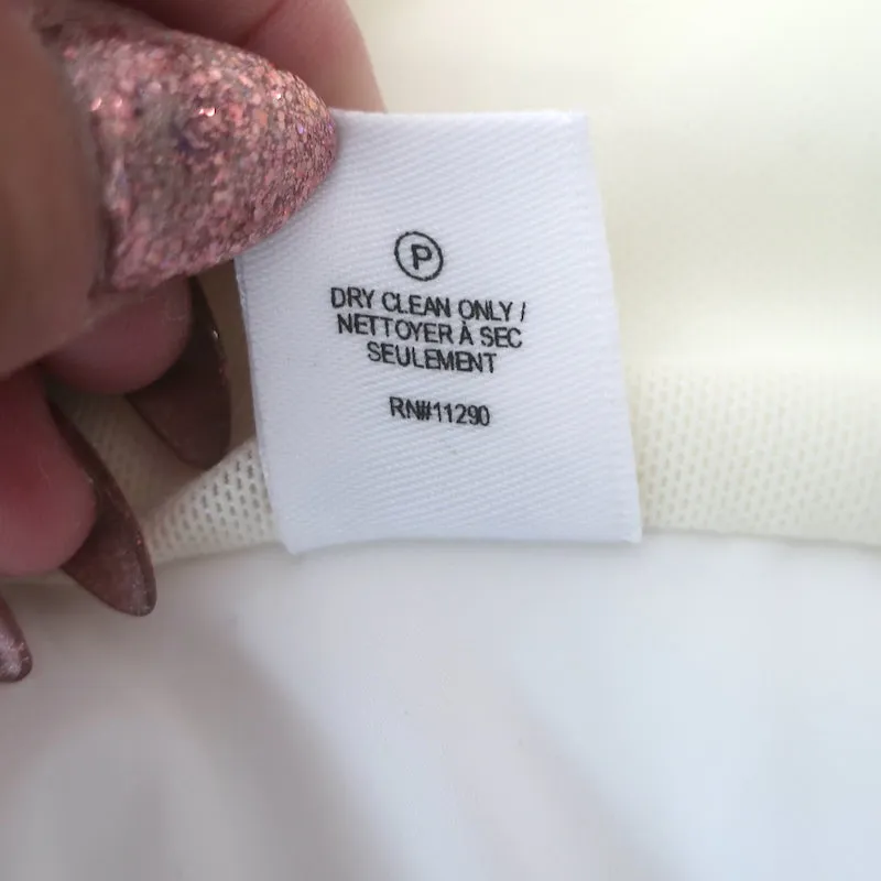 Derek Lam 10 Crosby Strapless Corset Top with Metallic Bands Cream Size 8