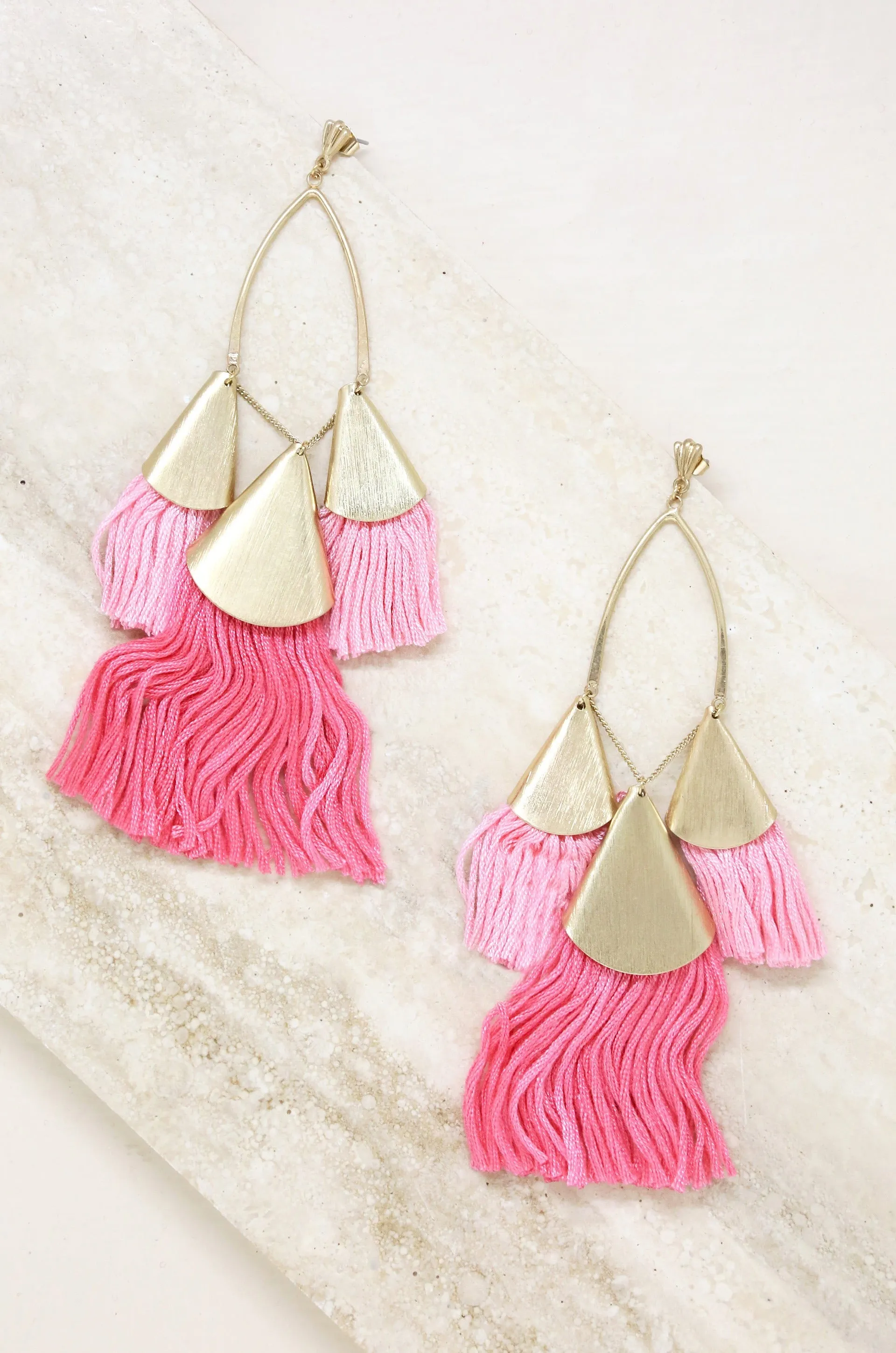 Destiny Around You Earrings in Pinks and Worn Gold