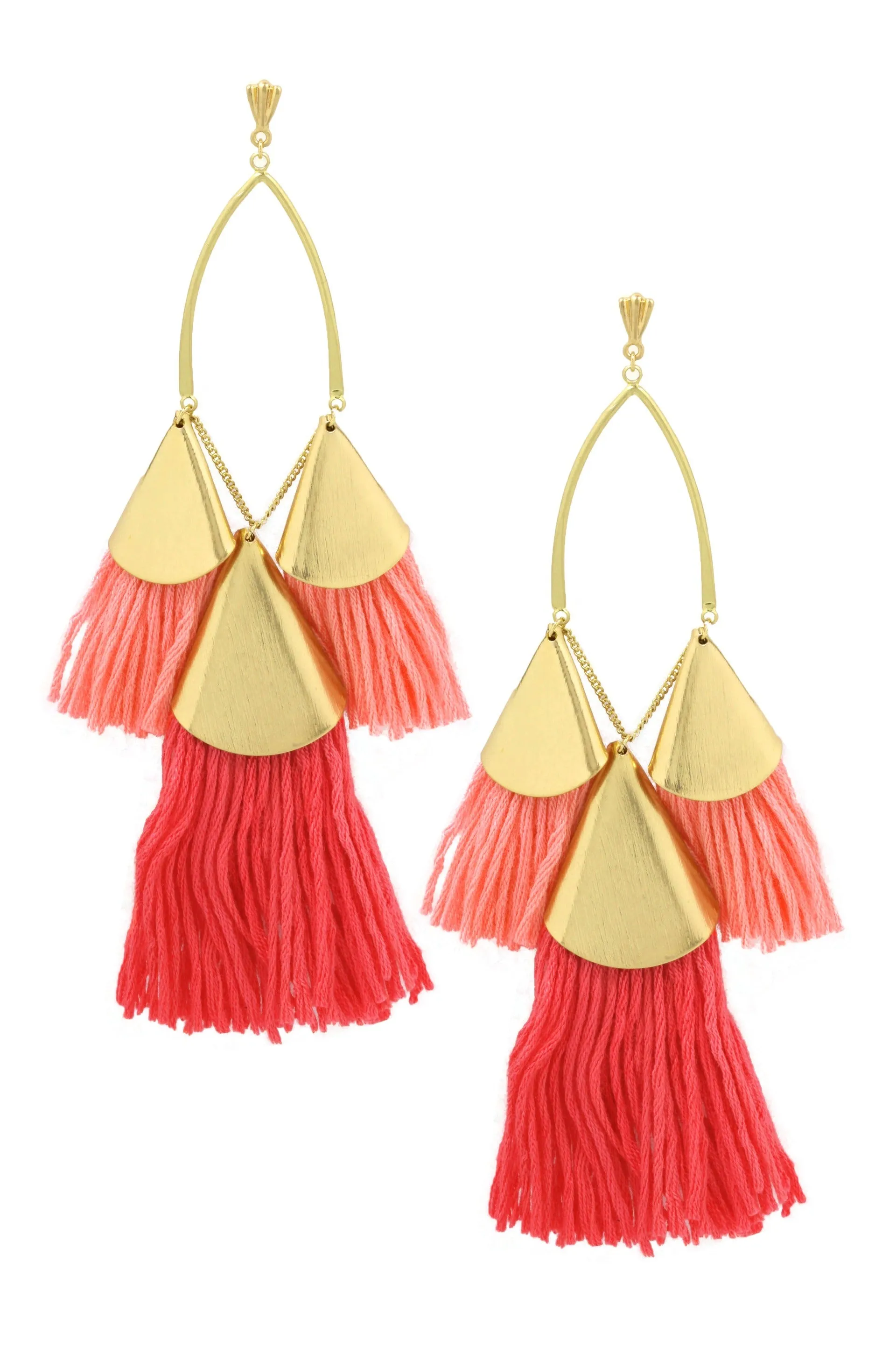 Destiny Around You Earrings in Pinks and Worn Gold