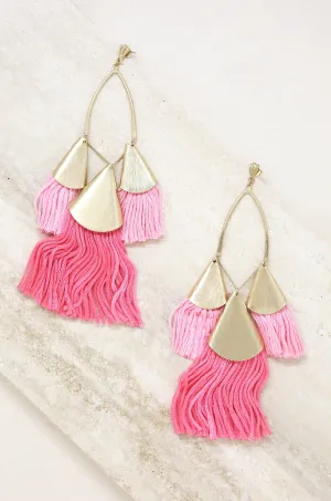 Destiny Around You Earrings in Pinks and Worn Gold