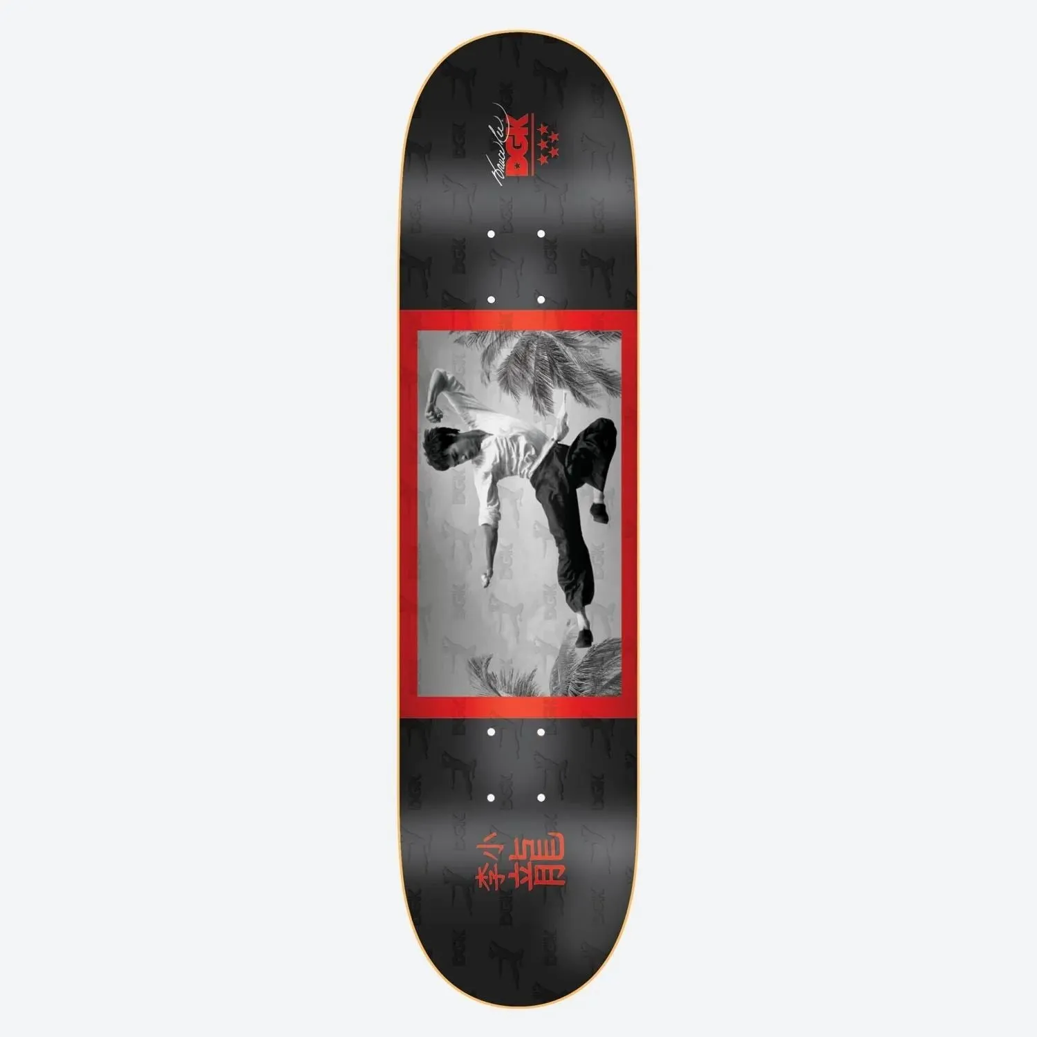 DGK x Bruce Lee Flying Man (Embossed) Black Skateboard Deck - 8.06"