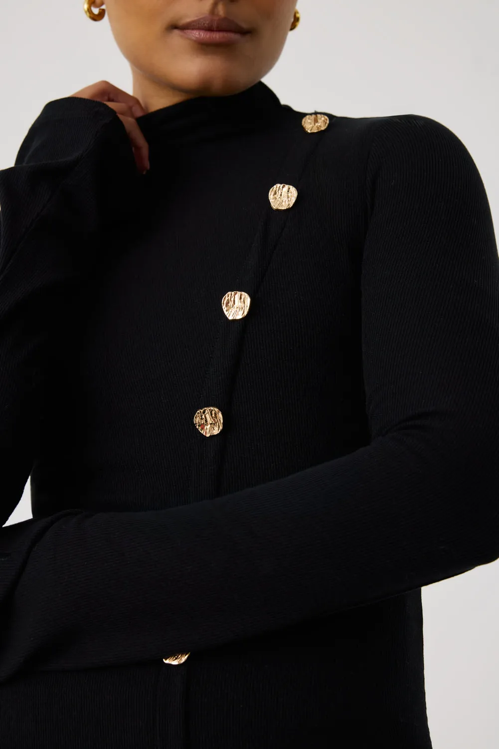 Diagonal Button Dress