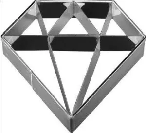 Diamond Cookie Cutter with Internal Detail 6cm