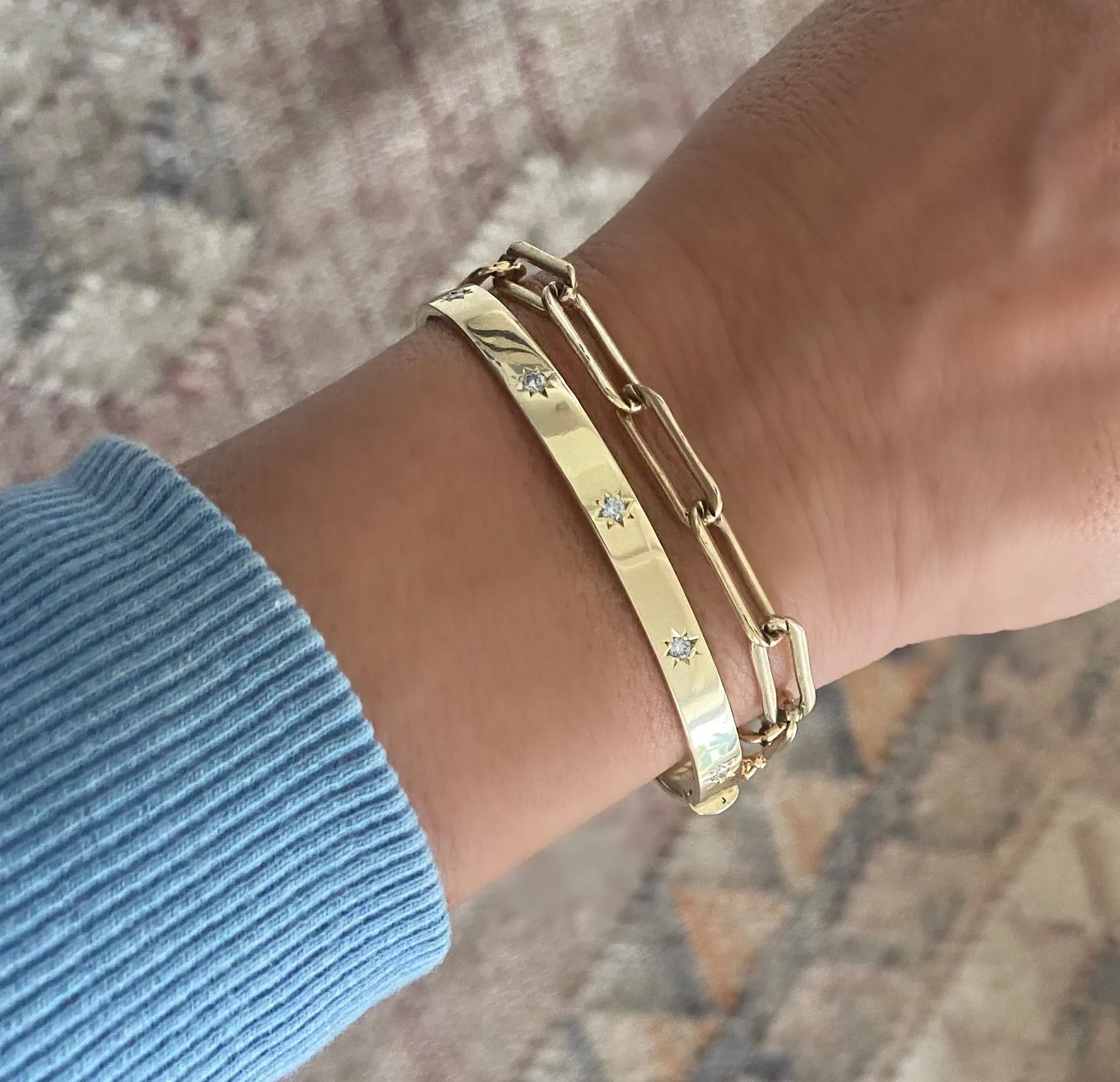 Diamond Hinged Cuff Bracelet