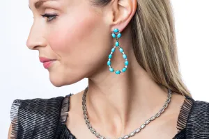 Diamond, Turquoise Drop Earring