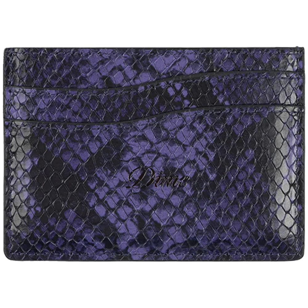 Dime MTL Embossed Leather Cardholder Purple Snake