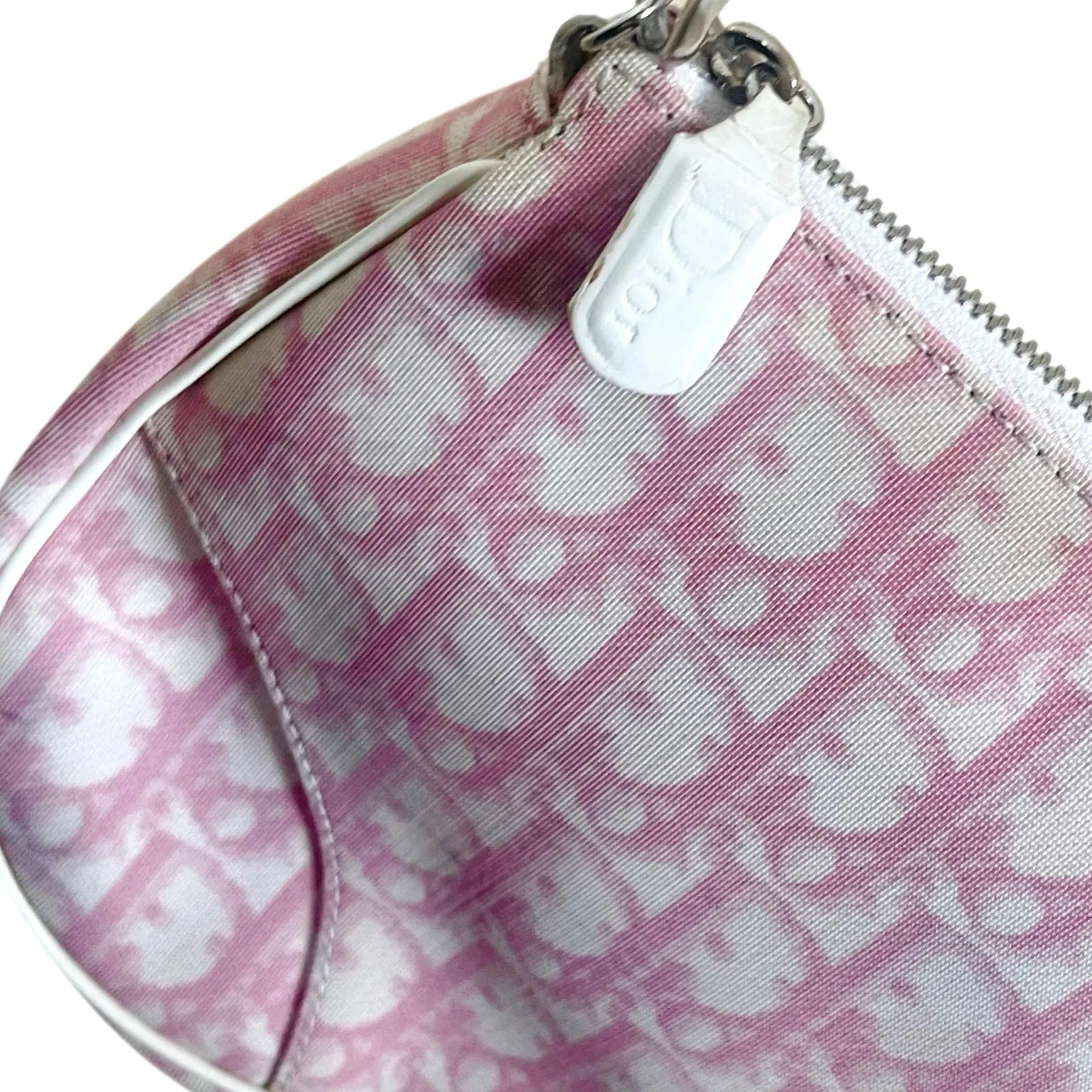 Dior Pink Monogram Mini Saddle Bag