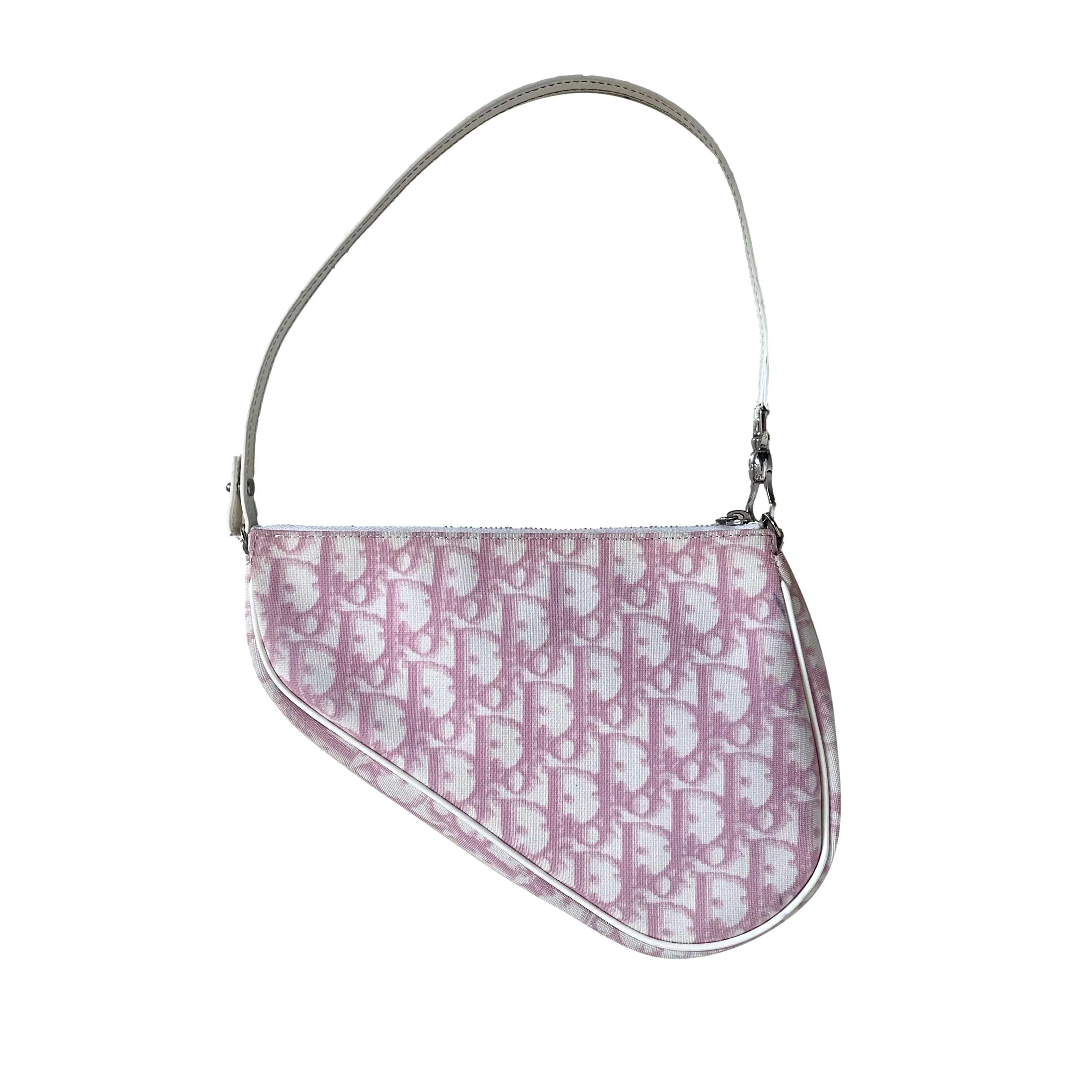 Dior Pink Monogram Mini Saddle Bag