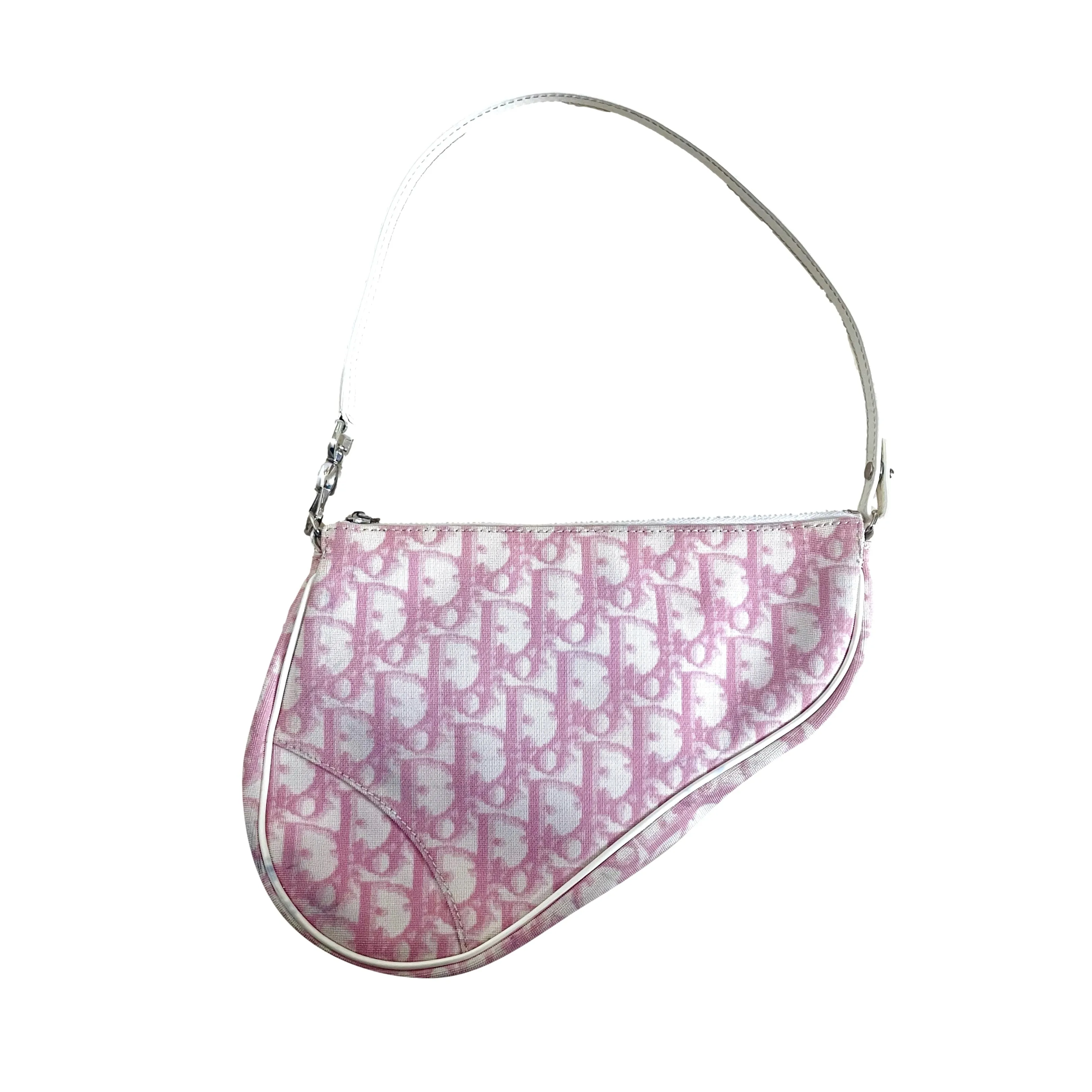 Dior Pink Monogram Mini Saddle Bag