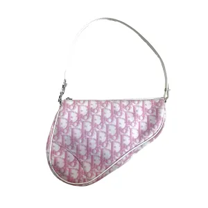 Dior Pink Monogram Mini Saddle Bag