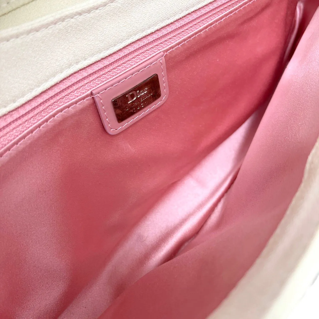 Dior White Rhinestone Columbus Bag