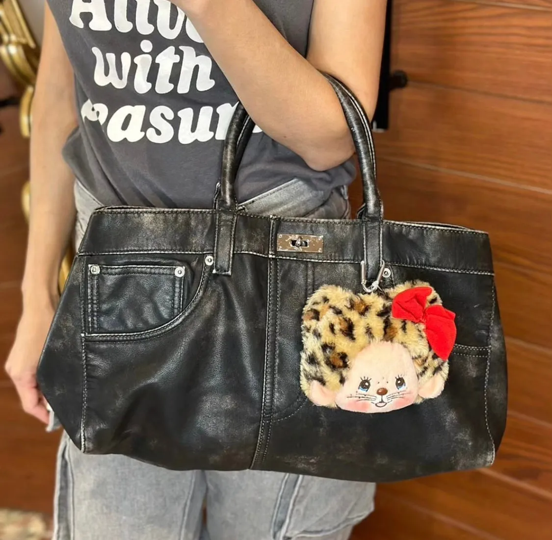 Distressed Jeans Bag