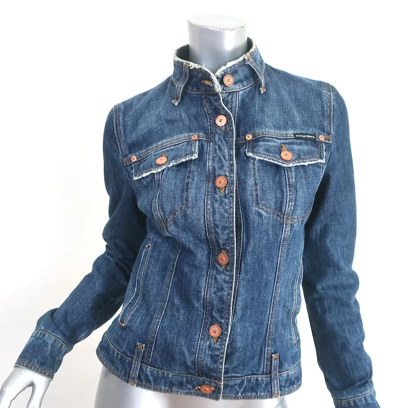 Dolce & Gabbana Jean Jacket Dark Blue Denim Size 42