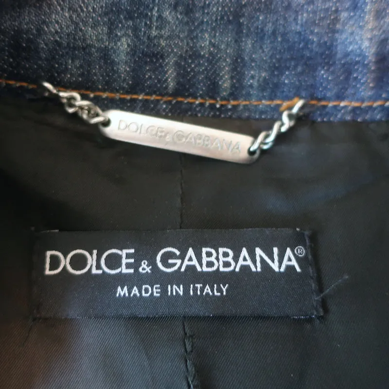 Dolce & Gabbana Jean Jacket Dark Blue Denim Size 42