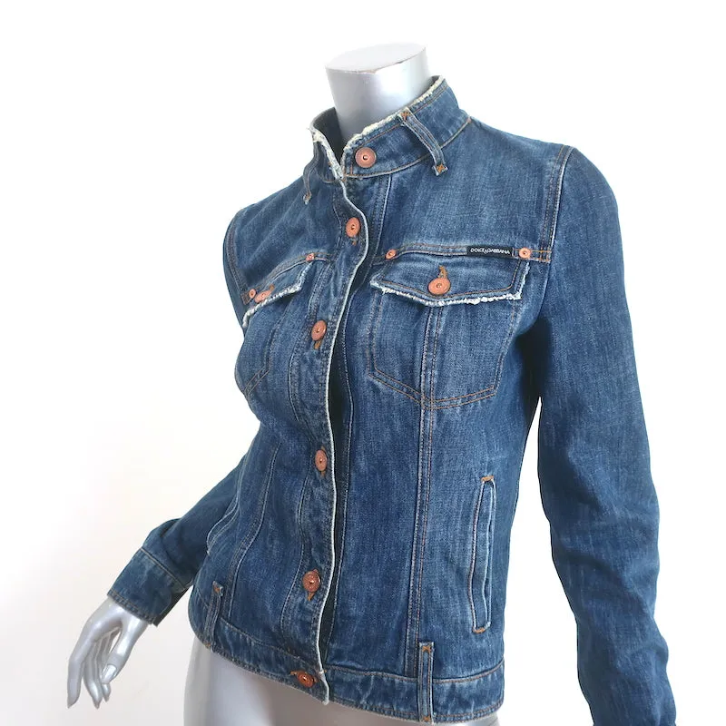 Dolce & Gabbana Jean Jacket Dark Blue Denim Size 42
