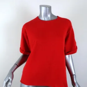Dorothee Schumacher Cashmere Tee Poppy Size 1 Short Sleeve Sweater Top